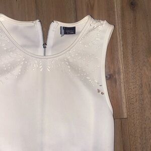 Sparkle & Fade Ivory Cutout Sleeveless Top